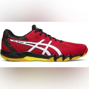 ASICS MENS US SIZE 10.5 Badminton Shoes Gel Blade 7 red yellow 1071A029